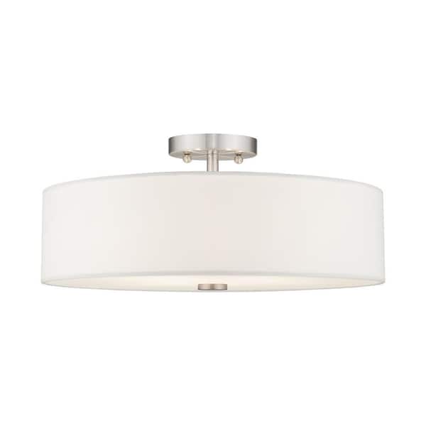 Mercury 4 Light Brushed Nickel Semi Flush Mount