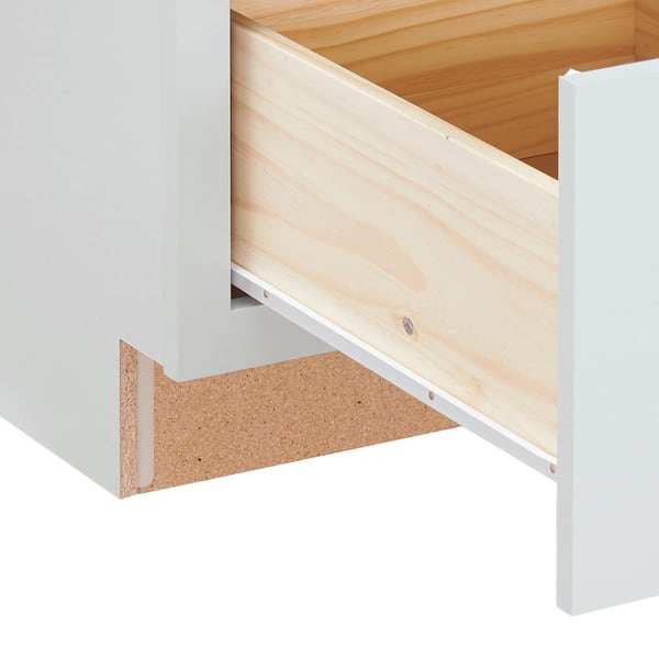 Westfield Feather White Shaker Stock Drawer Base Kitchen Cabinet (18 in. W x 23.75 in. D x 35 in. H)