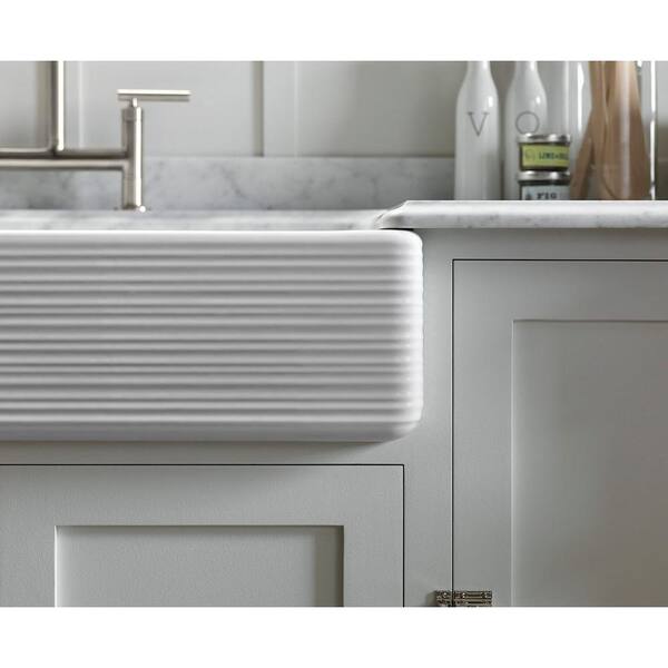 Whitehaven Undermount Farmhouse Apron Front Cast Iron 36 in. Double Bowl Smart Divide Kitchen Sink White Hayridge Design