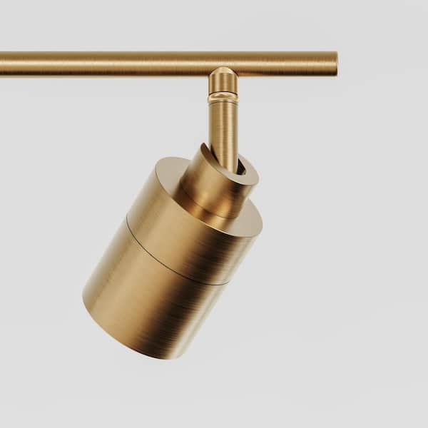 Shura 3 ft. 4-Light Brushed Brass Integrated LED Fixed Track Lighting Kit 3000k, Dimmable, Rotatable