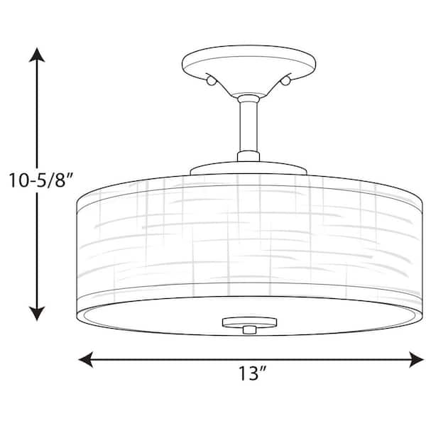 Inspire Collection Graphite Integrated LED Semi-Flush Mount
