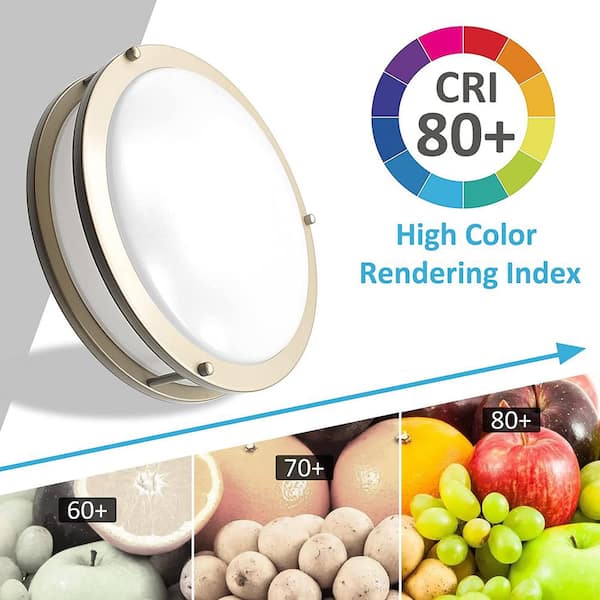 14 in. Silver LED Flush Mount 3000K/4000K/5000K Convertible Ceiling Light Fixture