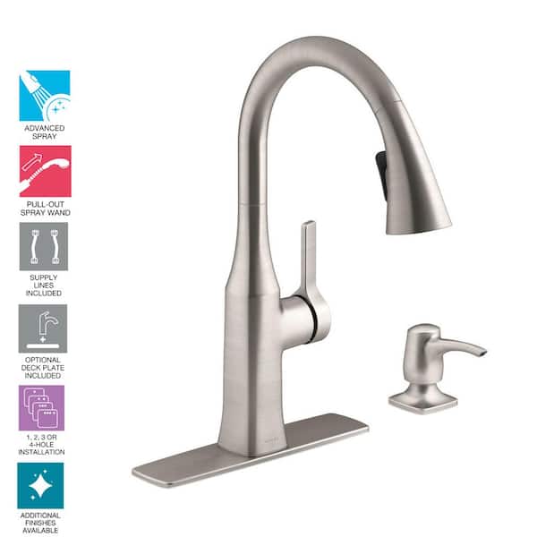 Rubicon Single-Handle Pull-Down Sprayer Kitchen Faucet in Vibrant Stainless