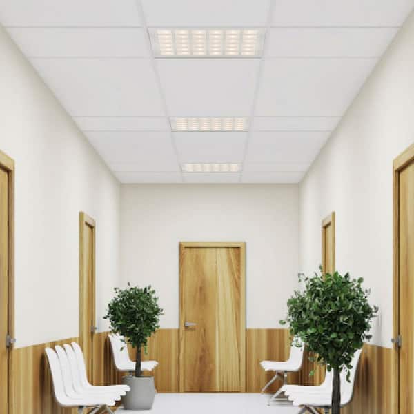 Designer Troffers Pixel Square Series 2 ft.x 2 ft. 5000 Lumens Integrated LED Flat Panel Light at 40-Watt 4000K (6-Pack)