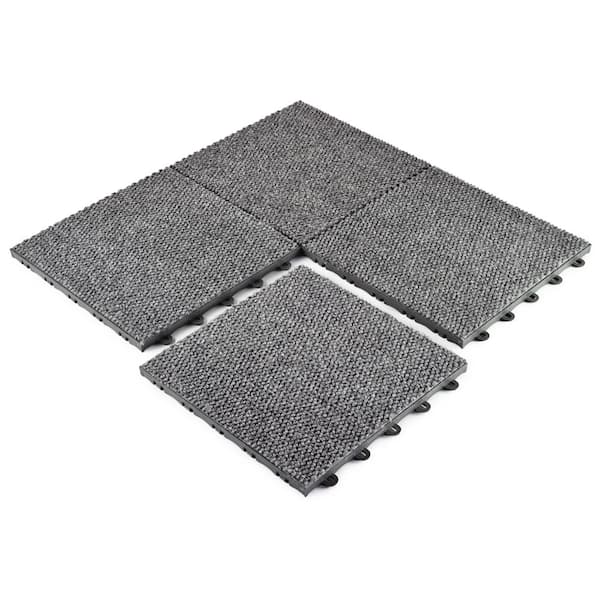 ClickBase Gray Residential 12.125 in. x 12.125 Interlocking Carpet Tile (20 Tiles/Case) 20.4 sq. ft.