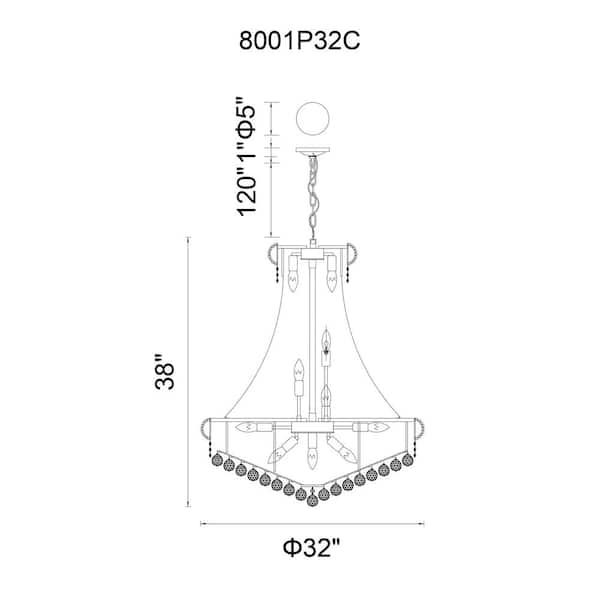 Empire 19 Light Down Chandelier With Chrome Finish