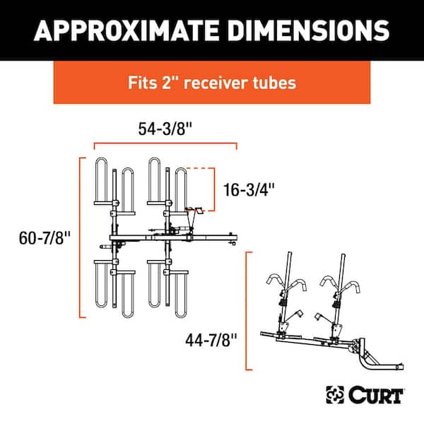 4-Bike Tray-Style Hitch-Mounted Bike Rack 2 in. Shank