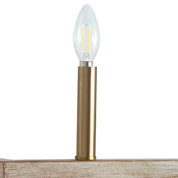 39.4 in. 16-Light Farmhouse Brushed Gold Wagon Wheel Candle Chandelier Geometric Industrial Pendant Lighting