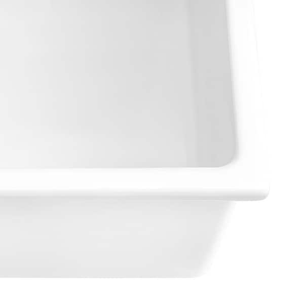 30 in. Single Bowl Dualmount Fireclay Kitchen Sink in White
