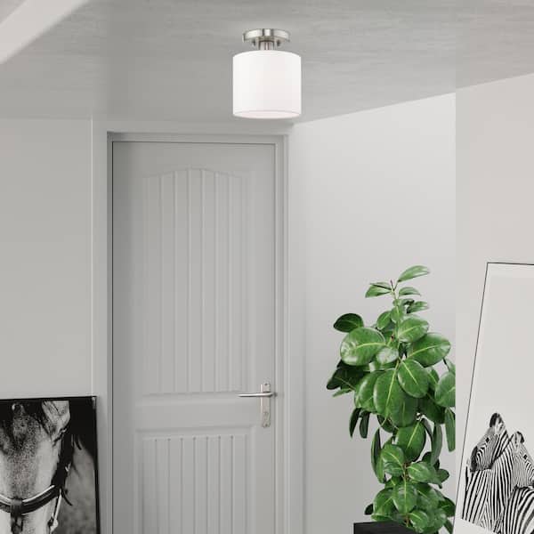 Mercury 1 Light Brushed Nickel Semi Flush Mount