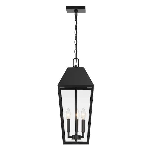 3-Light Black Outdoor Pendant Light