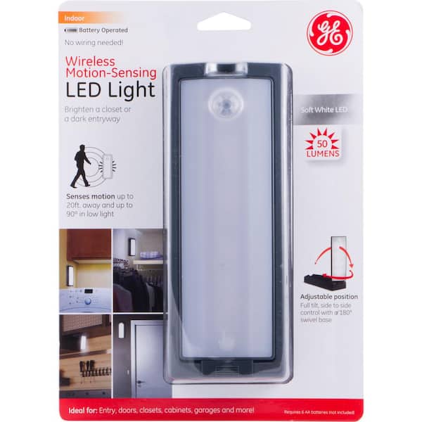 Battery Operated Motion-Sensing Black LED Task Night Light