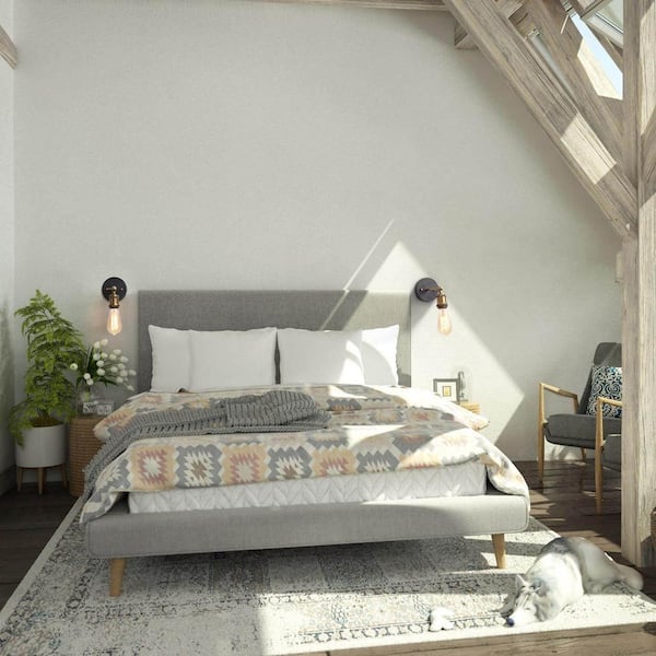 Modern Black Wall Sconce, 1-Light Industrial Brass Gold Vanity Light Bathroom Wall Light with Adjustable Arm