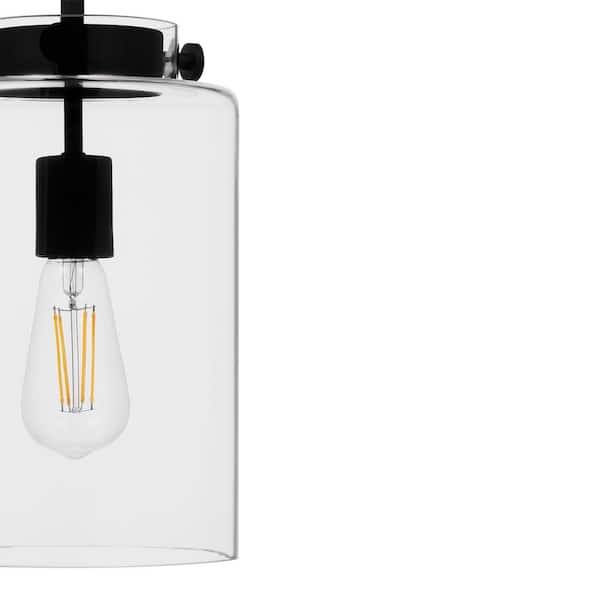 Mullins 6.75 in. 1-Light Coal Mini Pendant Hanging Light, Kitchen Pendant Lighting