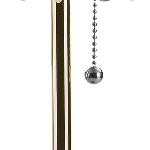 20.25 in. Gold Standard Light Bulb Bedside Table Lamp with Clear Crystal Shade