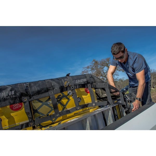 8.75 ft. x 10 ft. Large Heavy-Duty Cargo Net Integrated Mesh Adjustable Load Certified Straps and Bag Included