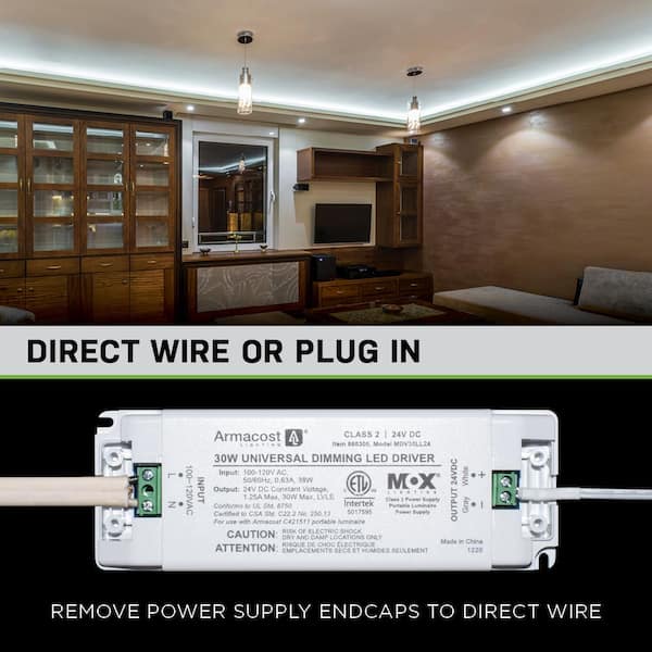 16 ft. LED AC Dimmable White Tape Light Kit Under Cabinet Light