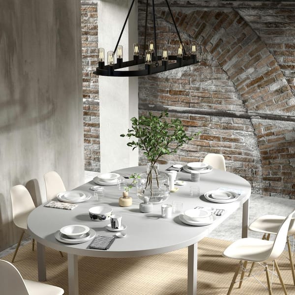 Saddlewood 10 Light Natural Iron Linear Chandelier Kitchen Light