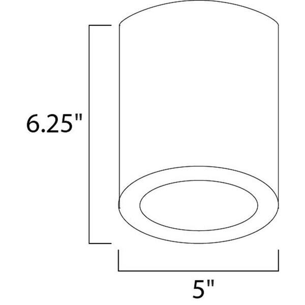 Lightray 5 in. Wide Brushed Aluminum 1-Light Outdoor Flush Mount