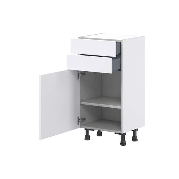 Wallace Painted Warm White Shaker Assembled Shallow Base Cabinet with Drawers (18 in. W x 34.5 in. H x 14 in. D)