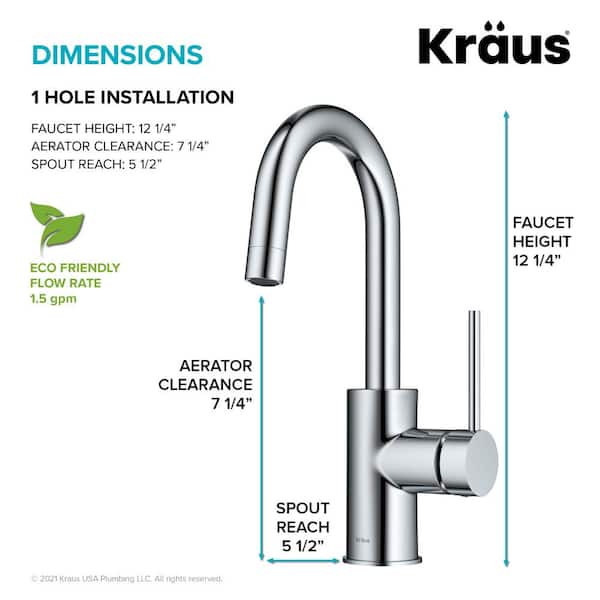 Oletto Single-Handle Kitchen Bar Faucet in Chrome