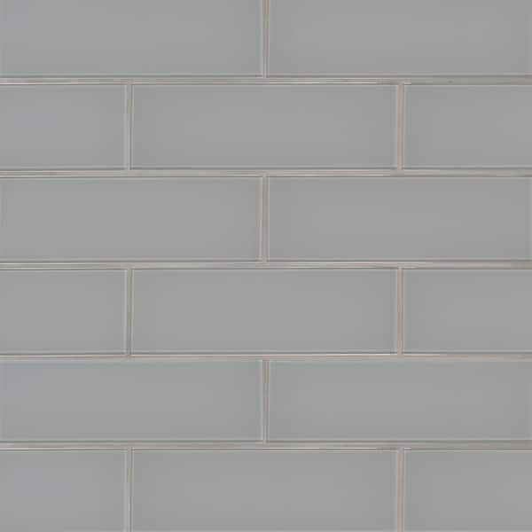 Oyster 4 in. x 11.75 in. Glossy Glass Subway Wall Tile (5 sq. ft./Case)