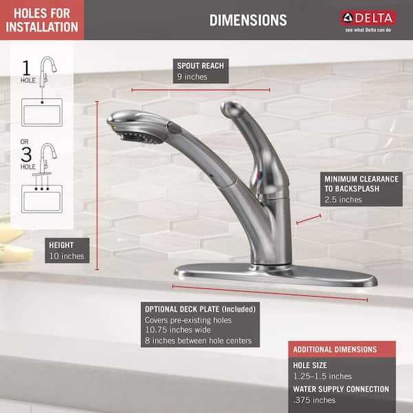 Signature Single-Handle Pull-Out Sprayer Kitchen Faucet In Arctic Stainless