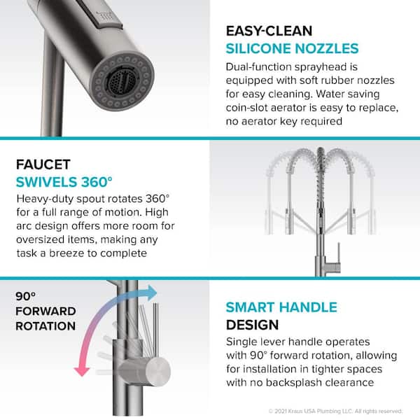 Oletto Single-Handle Pull-Down Sprayer Kitchen Faucet in Chrome