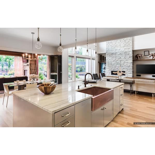 Luxury Medium Patina 12-Gauge Copper 30 in. Single Bowl Farmhouse Apron Kitchen Sink with Accs and Flat Front