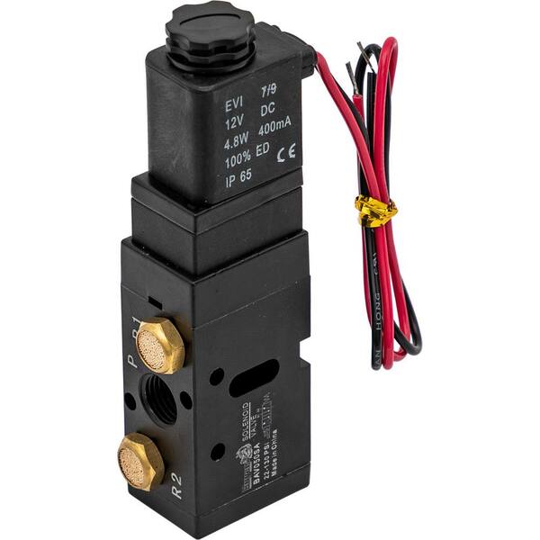 4-Way 2-Position Solenoid Air Valve With Five 1/4 in. NPT Ports