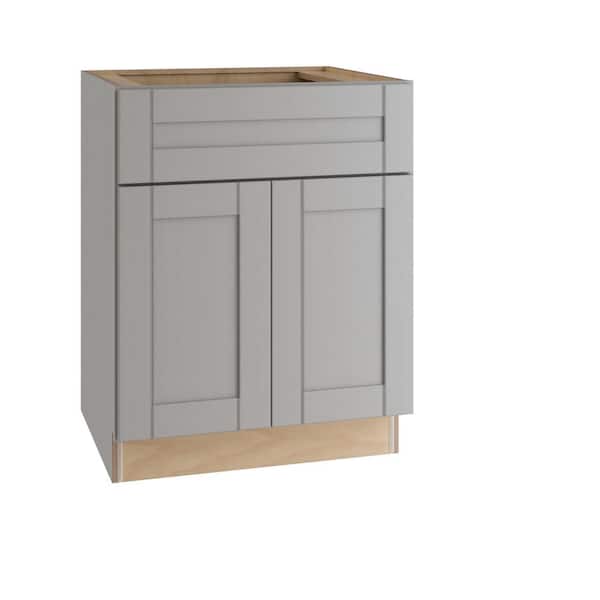 Richmond Vesuvius Gray Plywood Shaker Ready to Assemble Base Kitchen Cabinet Laundry Room 110.5 in W x 24 in D x 90 in H