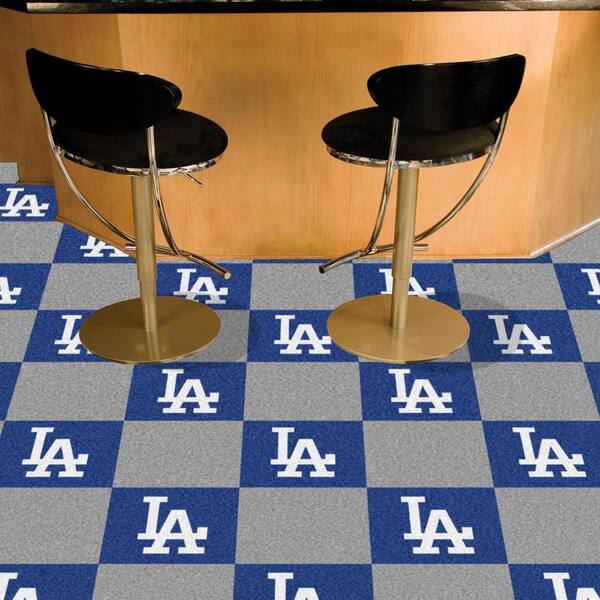 Los Angeles Dodgers Blue Residential 18 in. x 18 in. Peel and Stick Carpet Tile (20 Tiles/Case) 45 sq. ft.