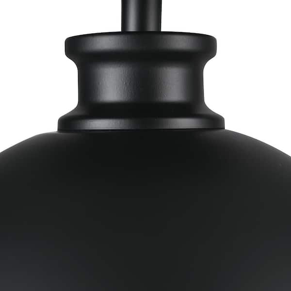 Tallulah 10 in. 1-Light Matte Black Semi-Flush Mount