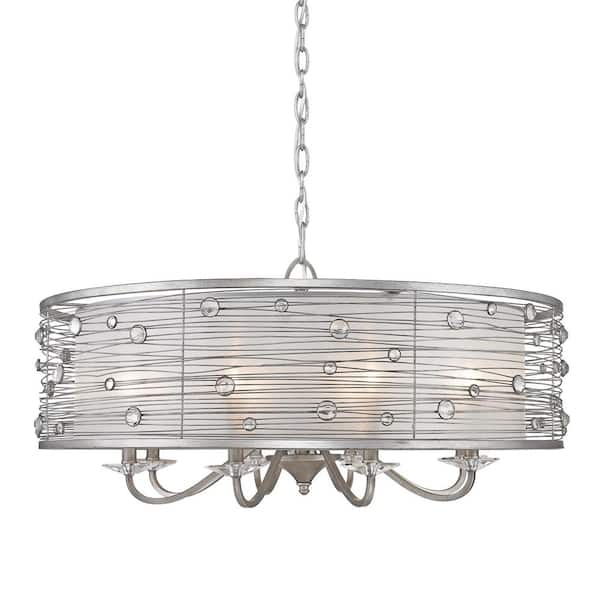 Amalya Collection 8-Light Peruvian Silver Chandelier