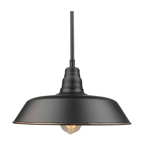 Gwen 9 in. 1 Light Imperial Black Outdoor Motion Sensing Pendant Light with Clear Glass and Incandescent