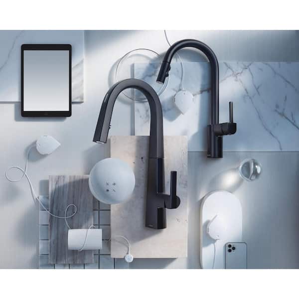 Align Single-Handle Smart Touchless Pull Down Sprayer Kitchen Faucet with Voice Control and Power Clean in Matte Black