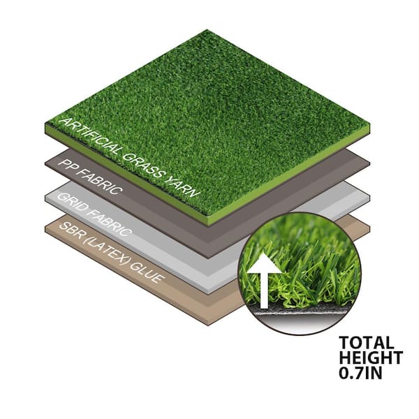 Greenfield 15 ft. W x Cut To Length Green Artificial Grass Turf