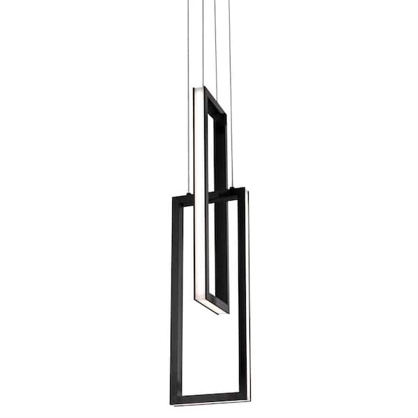 Cole 24-Watt Integrated LED Black Pendant with Acrylic Shade