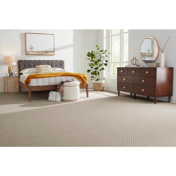 Transcends Time Spice Cake Beige 39 oz. Triexta Pattern Installed Carpet