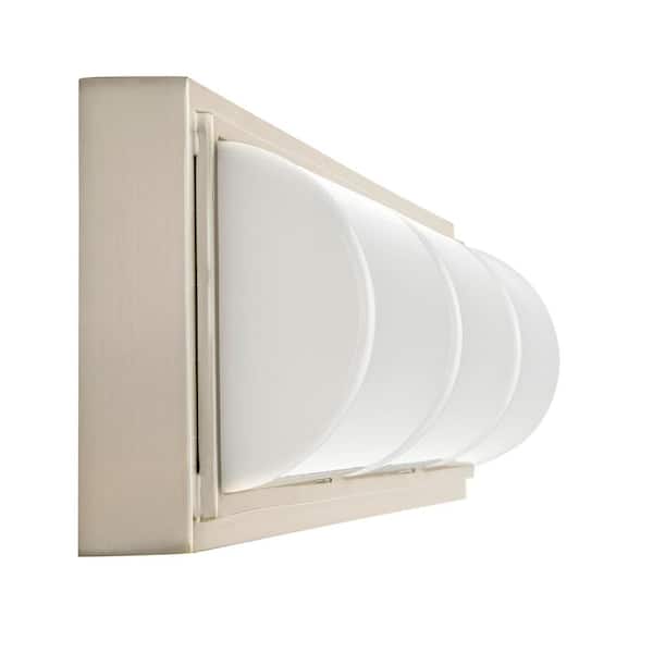 Bingham 24.02 in. 1-Light Brushed Nickel Integrated LED Bathroom Vanity Light Bar with Frosted Acrylic Shade