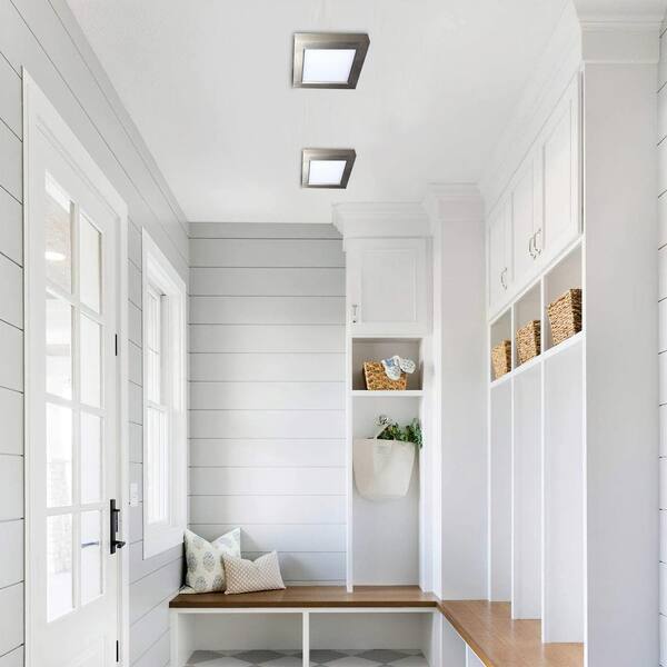 7 in. 1-Light Brushed Nickel LED Flush Mount