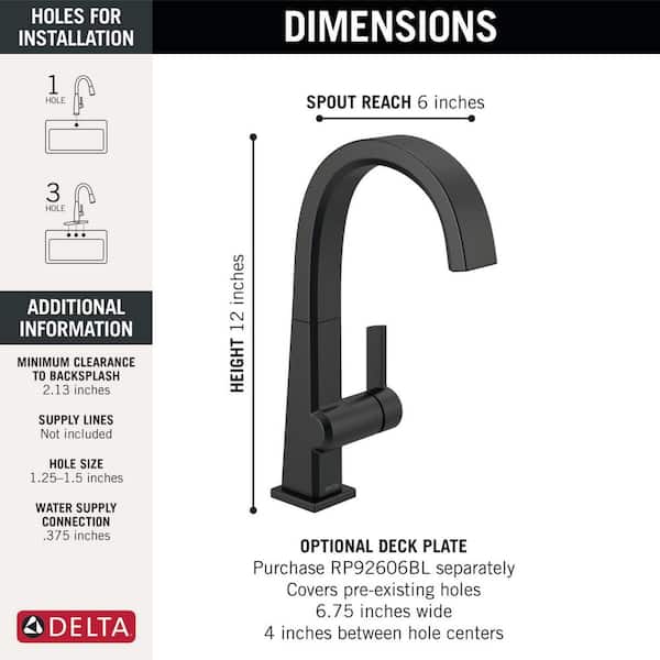 Pivotal Single-Handle Bar Faucet in Matte Black