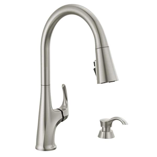 Hyde Single-Handle Pull Down Sprayer Kitchen Faucet with ShieldSpray Technology in Spotshield Stainless