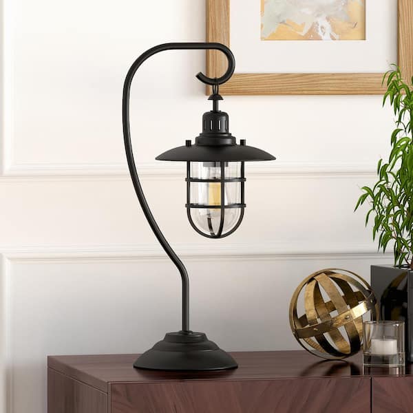 Bay 22 in. Blackened Bronze Nautical Lantern Lamp