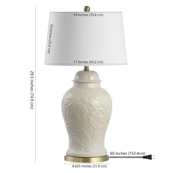Naiyou 29.5 in. Ceramic Cream Classic Traditional LED Lamp Table Lamp
