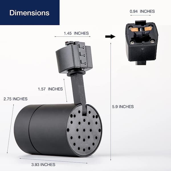 1-Light Black Integrated LED Linear Track Lighting Mini Cylinder Step Head (4-Pack)