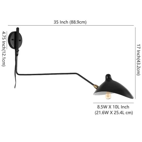 Frank 8.5 in. Black Iron Retro LED Swing Wall Sconce