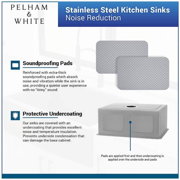 Bryn Stainless Steel 16-Gauge 33 in. Double Bowl Farmhouse Apron Kitchen Sink with Bottom Grid, Drain