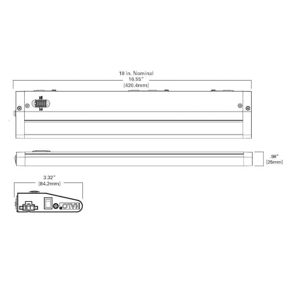 HU11 Series 18 in. Selectable White LED Integrated Under Cabinet Light
