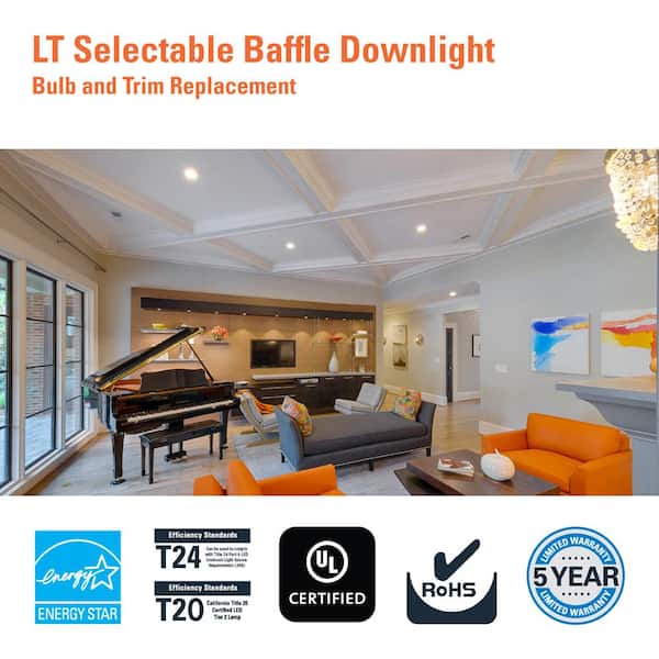 LT 5/6 in. LED Retrofit Module with Baffle Trim 5CCT 750lm